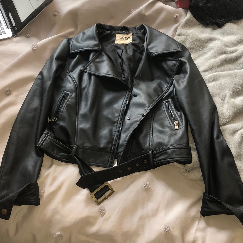 Yaso black leather jacket